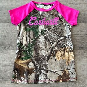 Carhartt Pink and Camo Tee EUC